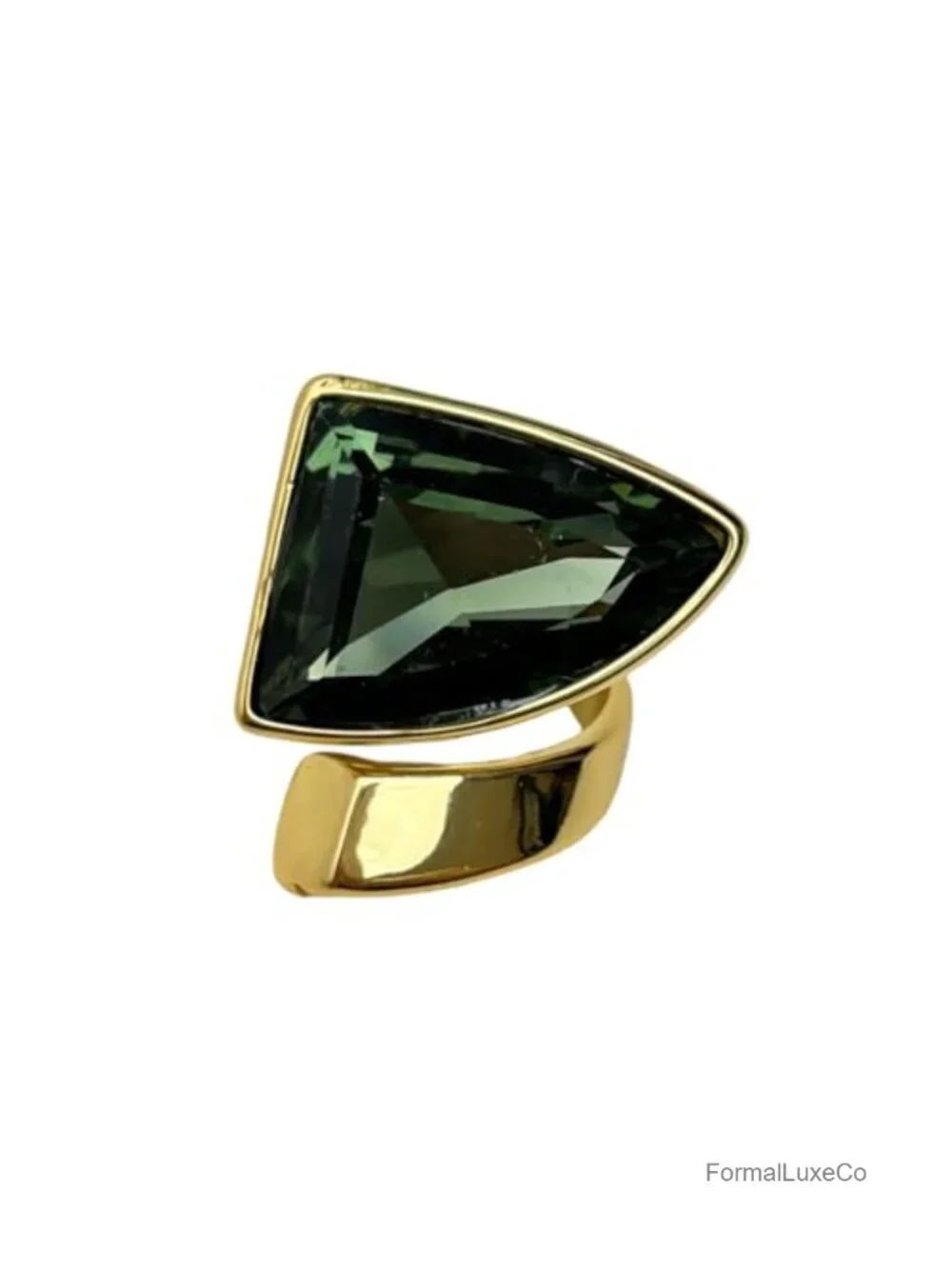 Triangle Statement Ring Adjustable Wrap Band Chunky Rhinestone Jewelry